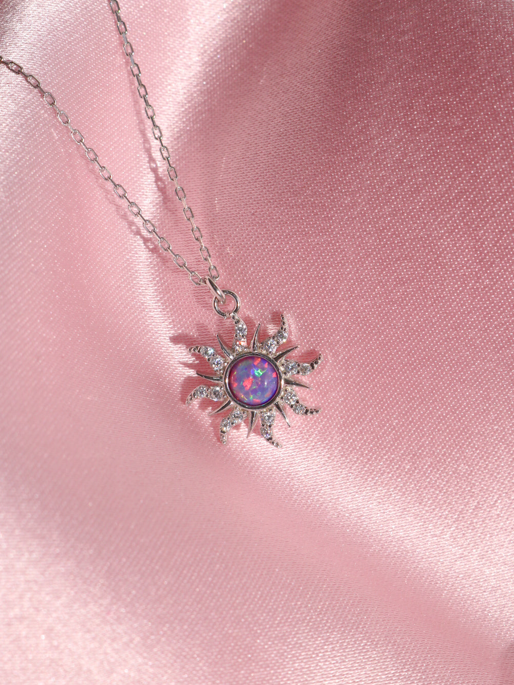 Rapunzel Sun Opal Necklace, 925 Sterling Silver, Princess Jewelry