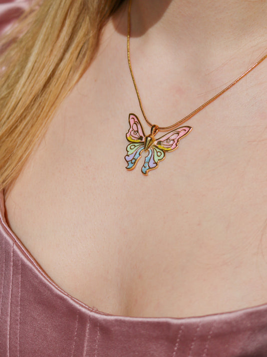Fairy Elina Butterfly Pastel Necklace, Mermaid Necklace