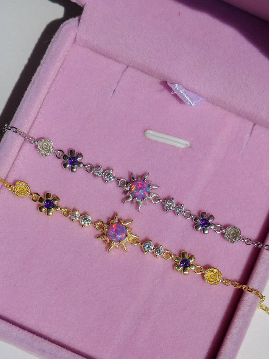 Rapunzel Sunflower Opal 925 Silver Bracelet