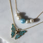 Fairy Elina Butterfly and Mermaid Pearl Necklace Set
