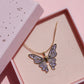Fairy Guardians Butterfly Necklace, Mermaid Necklace, Gold Plated