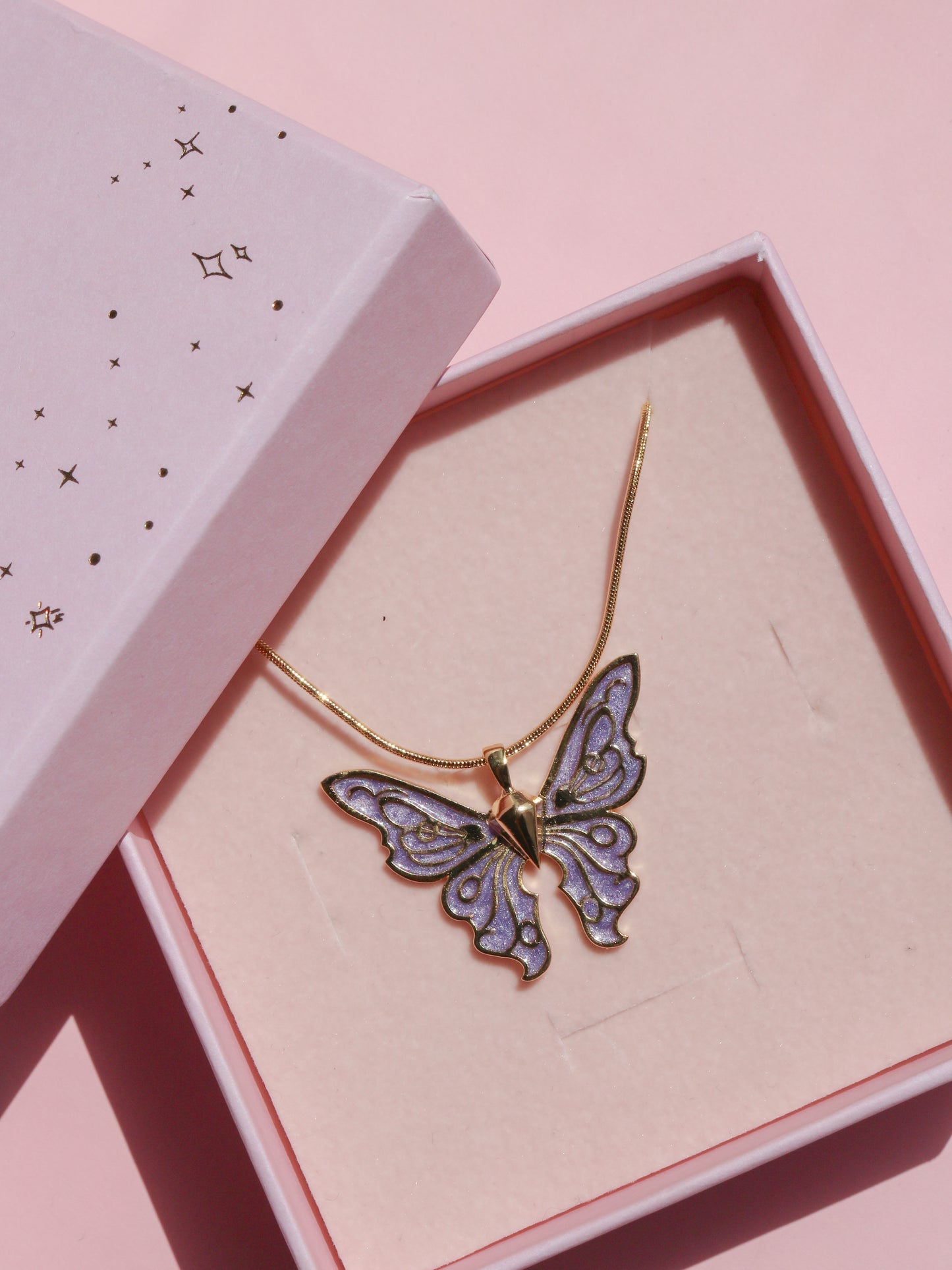 Fairy Guardians Butterfly Necklace, Mermaid Necklace, Gold Plated