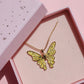 Fairy Guardians Butterfly Necklace, Mermaid Necklace, Gold Plated
