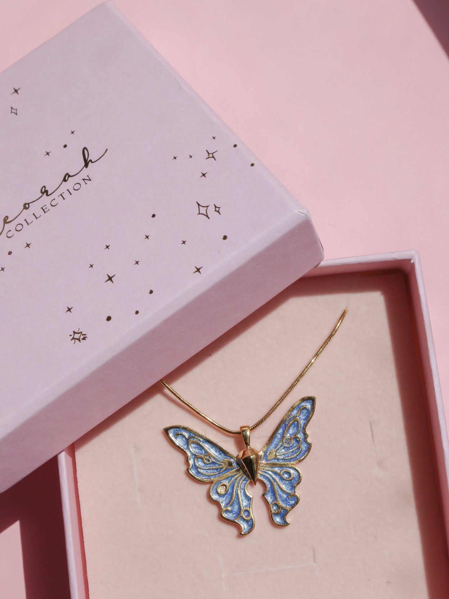 Fairy Guardians Butterfly Necklace, Mermaid Necklace, Gold Plated
