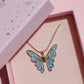 Fairy Guardians Butterfly Necklace, Mermaid Necklace, Gold Plated