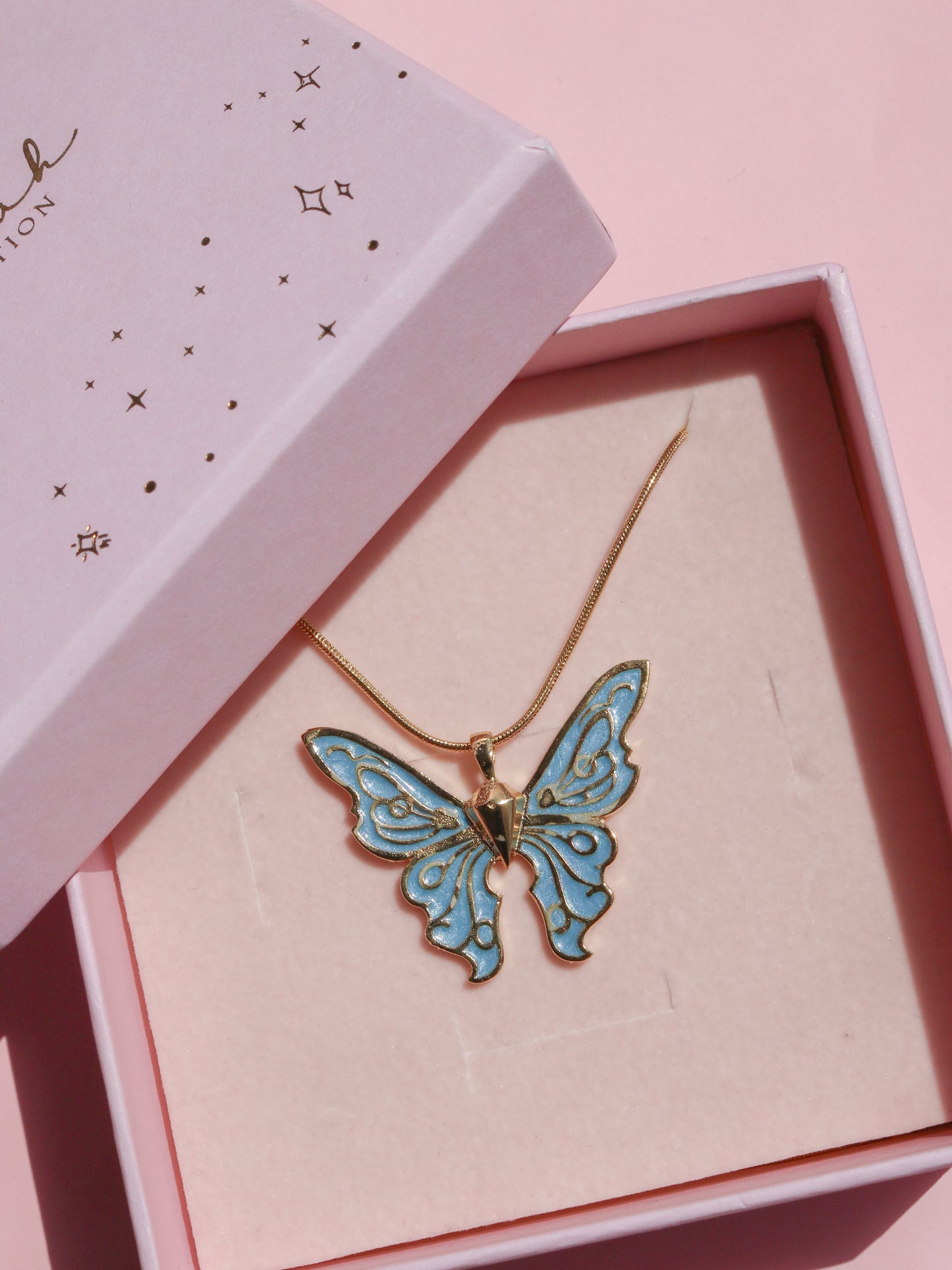 Fairy Guardians Butterfly Necklace, Mermaid Necklace, Gold Plated
