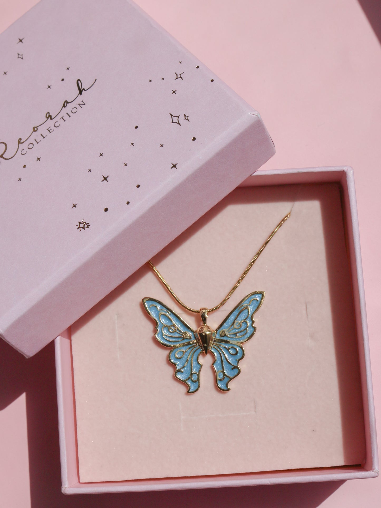 Fairy Guardians Butterfly Necklace, Mermaid Necklace, Gold Plated