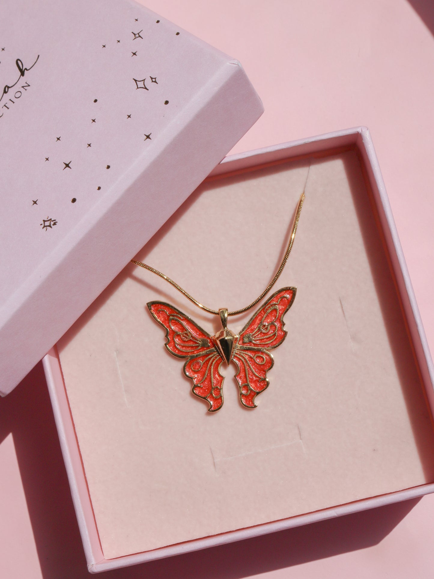 Fairy Guardians Butterfly Necklace, Mermaid Necklace, Gold Plated