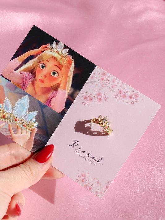 Rapunzel Crown Ring Version 3 White, 925 Sterling Silver Princess Ring