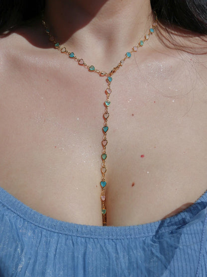 Icy Heart Y Necklace