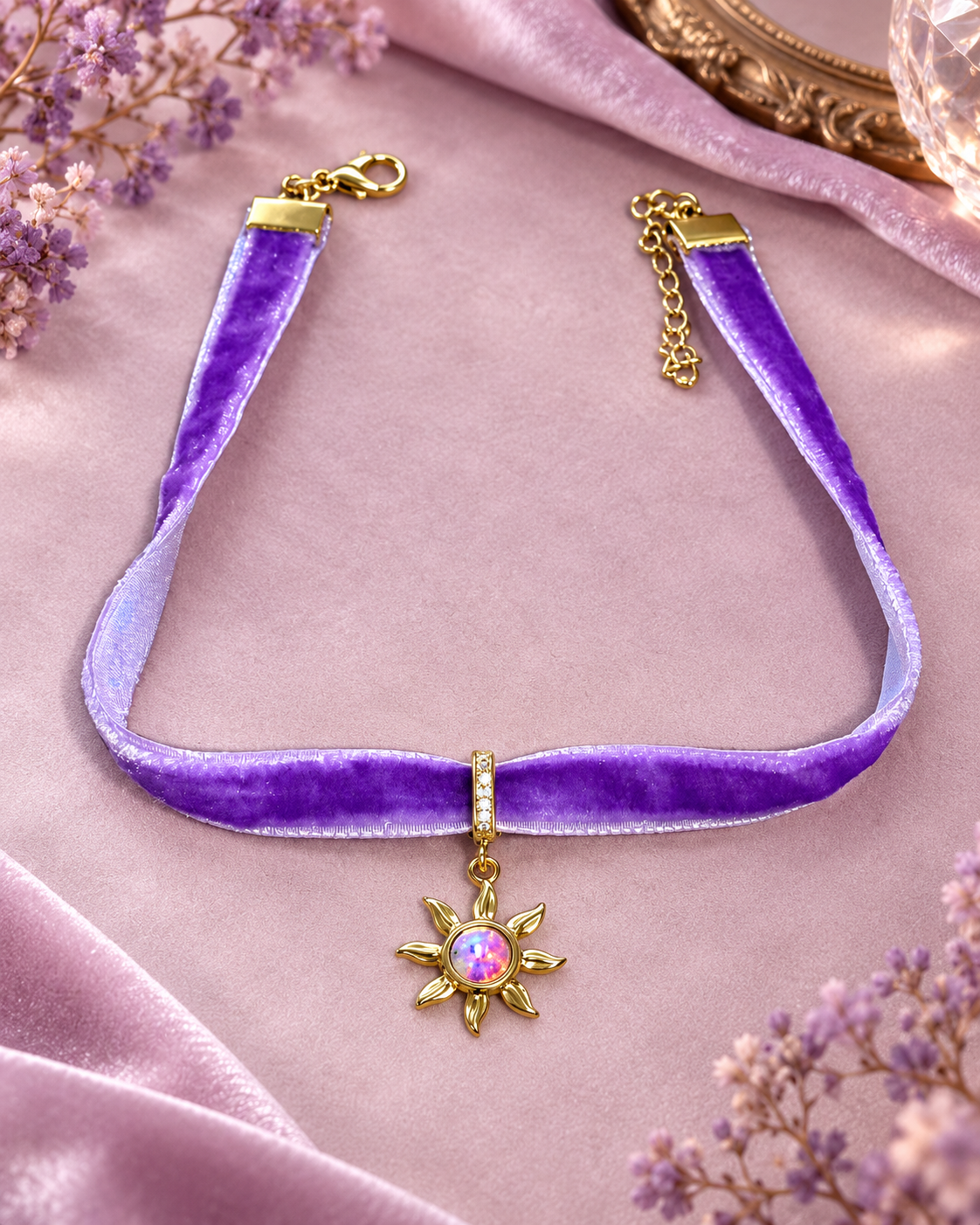 Rapunzel Holografic Sun Choker, Princess Necklace