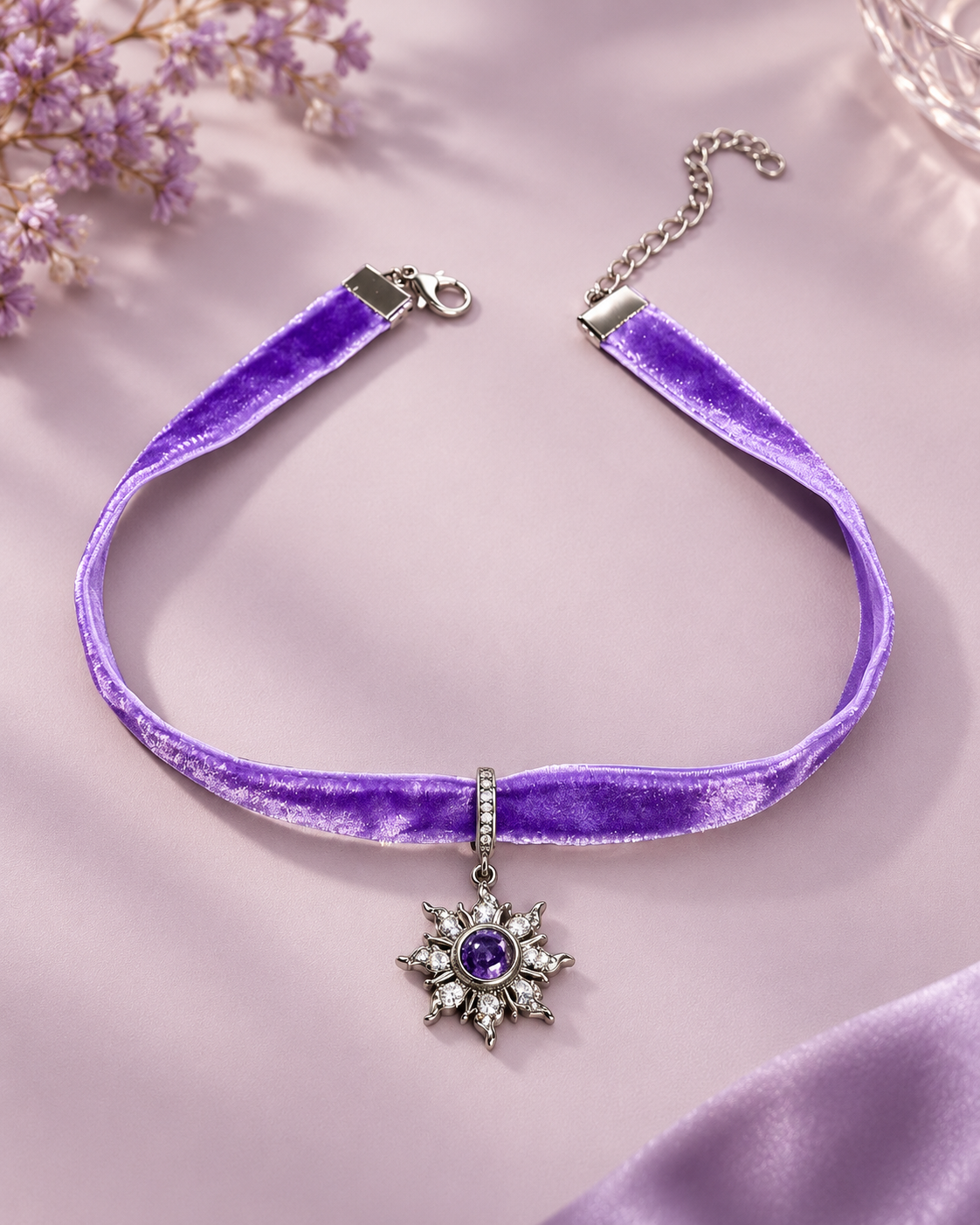 Rapunzel Purple Sun Choker, Princess Necklace