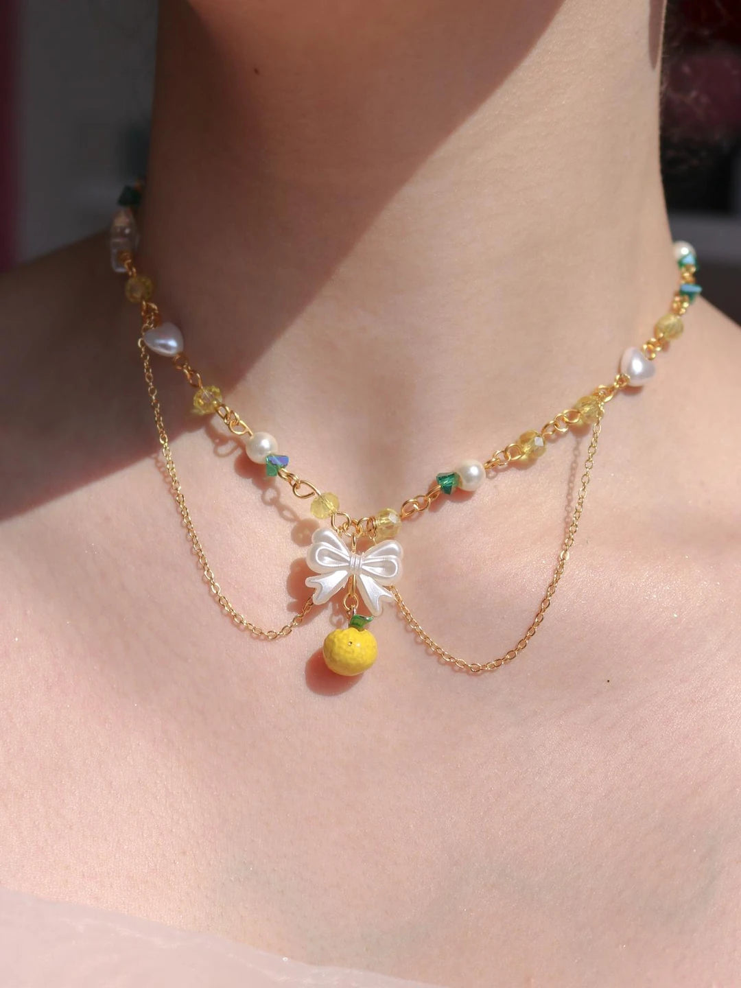 Lemon Meringue Design Choker Necklace