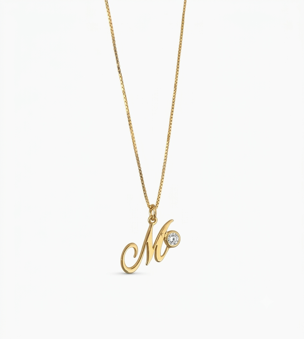 Luminous Letter 925 Sterling Silver Necklace