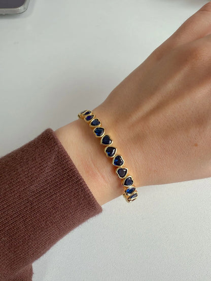 Navy Blue Upside Down Heart Bracelet
