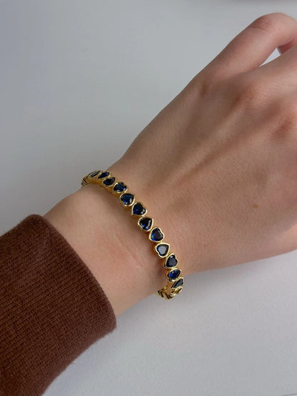 Navy Blue Upside Down Heart Bracelet