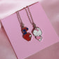 Kitty and Spider 2pcs Enamel Necklace, Cartoon Jewelry