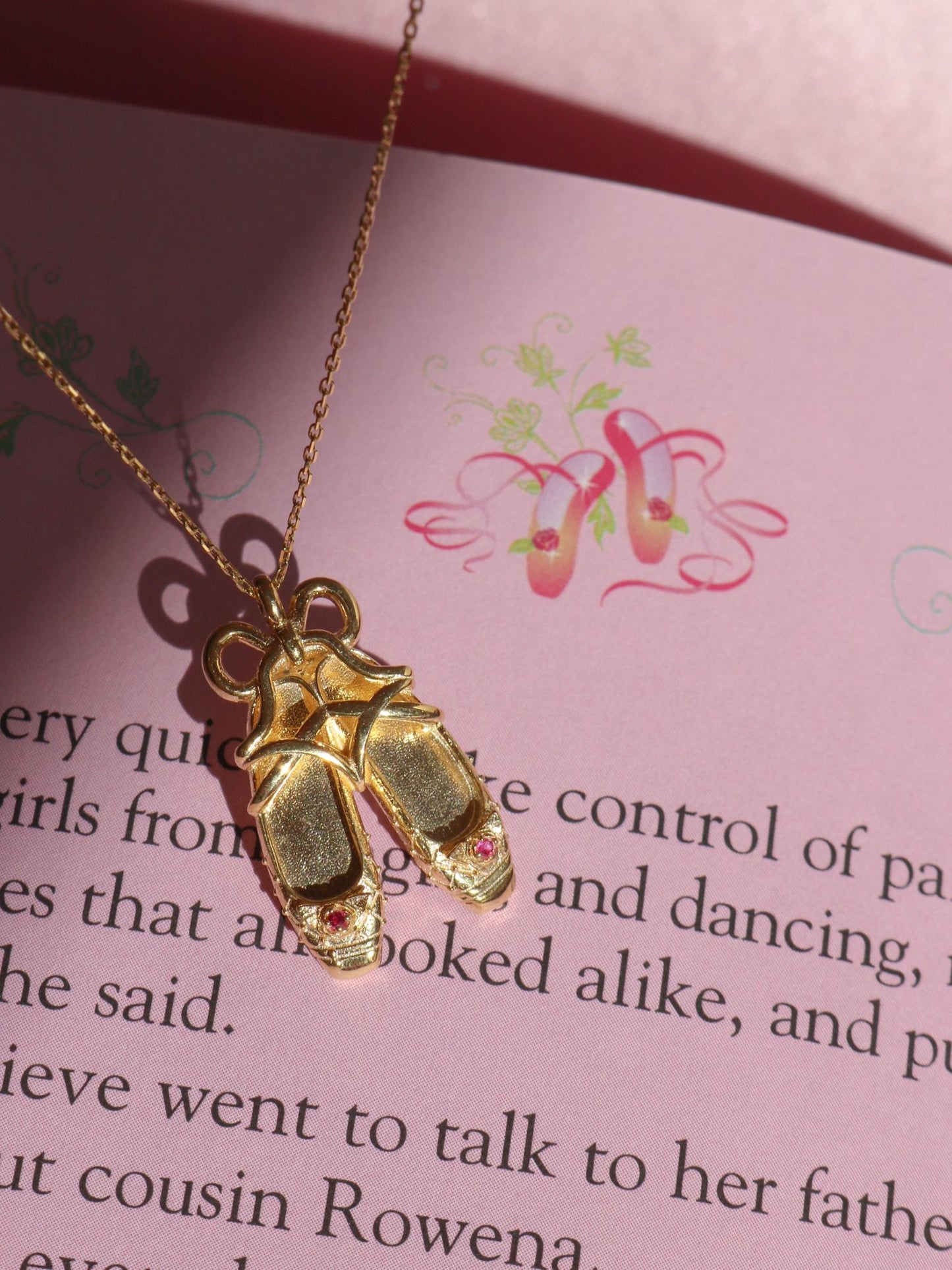 12 Princesses Ballet Shoes Necklace, Ballerina Necklace, 925 Sterling Silver