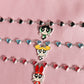 Powerpuff Blossom With Hearts Necklace, Cute BFF Necklace