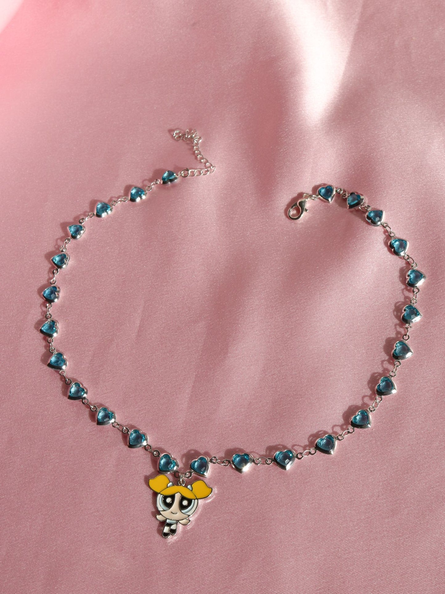 Powerpuff Bubbles With Hearts Necklace, Cute BFF Necklace