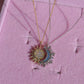 Celestial Moon and Sun 2pcs Necklaces, Couple Necklaces, 925 Silver