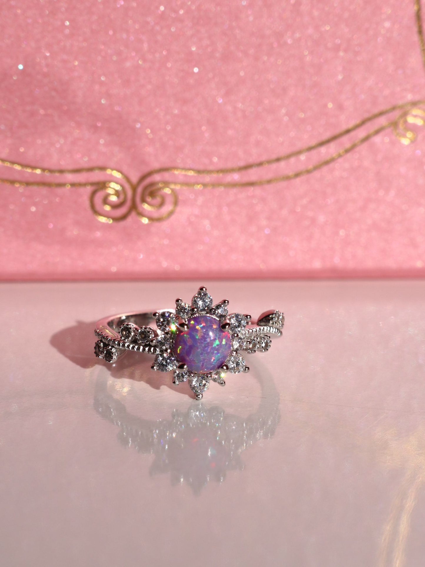 Rapunzel Dream Sun Opal Ring, 925 Sterling Silver