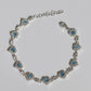 Crystal Blue Heart Bracelet, 925 Sterling Silver