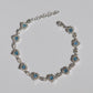 Crystal Blue Heart Bracelet, 925 Sterling Silver