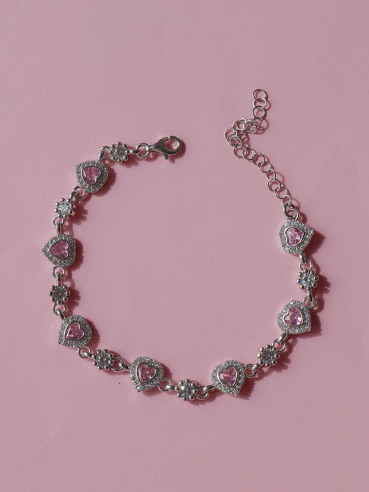 Big Cutest Heart Bracelet, 925 Sterling Silver