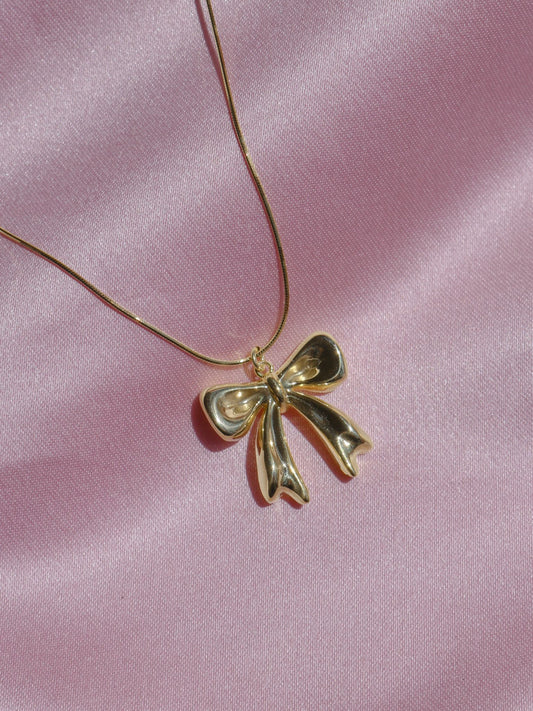 Cute Bow Necklace, 925 Sterling Silver