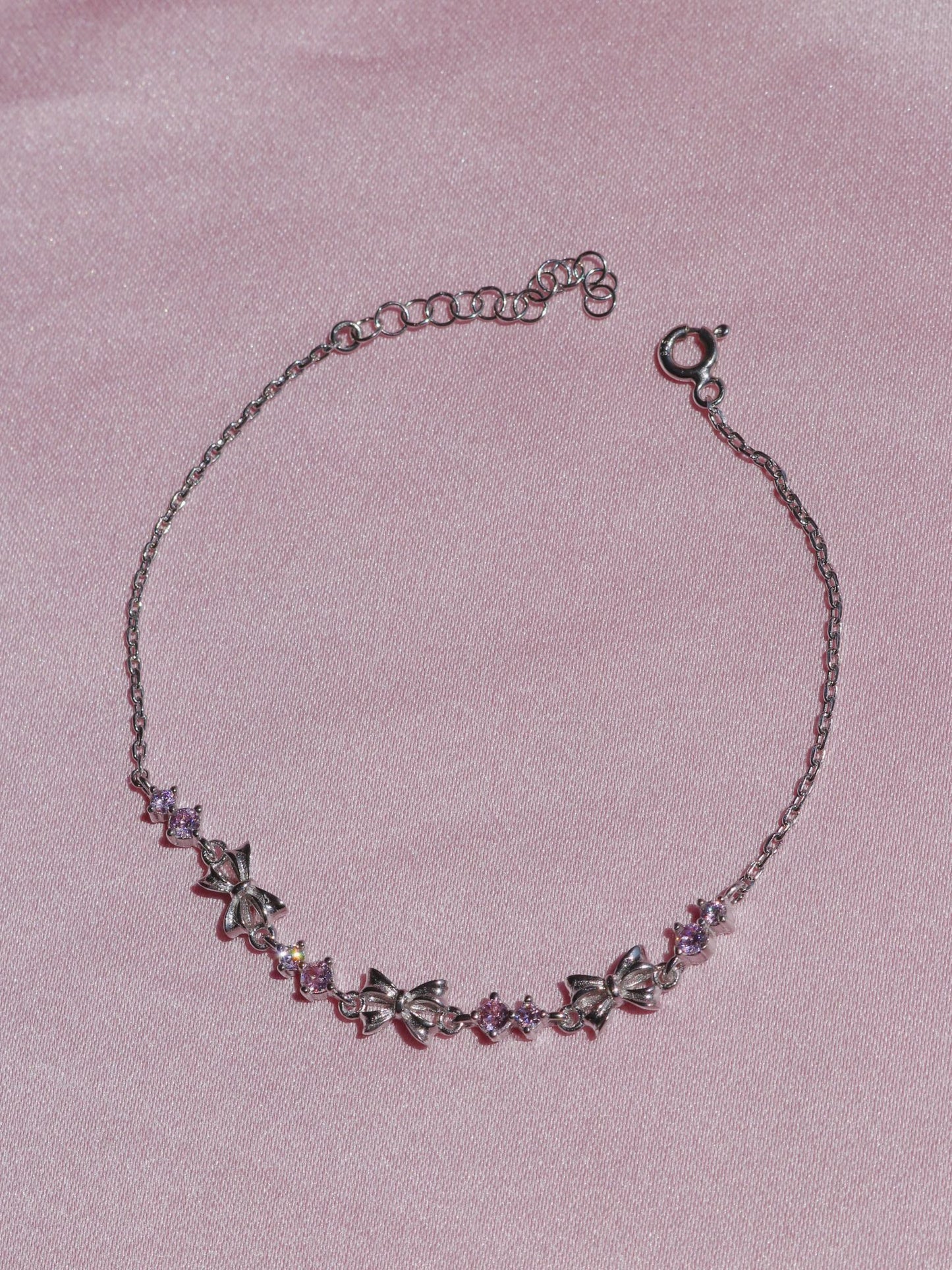 Coquette Ribbons Bracelet, 925 Sterling Silver