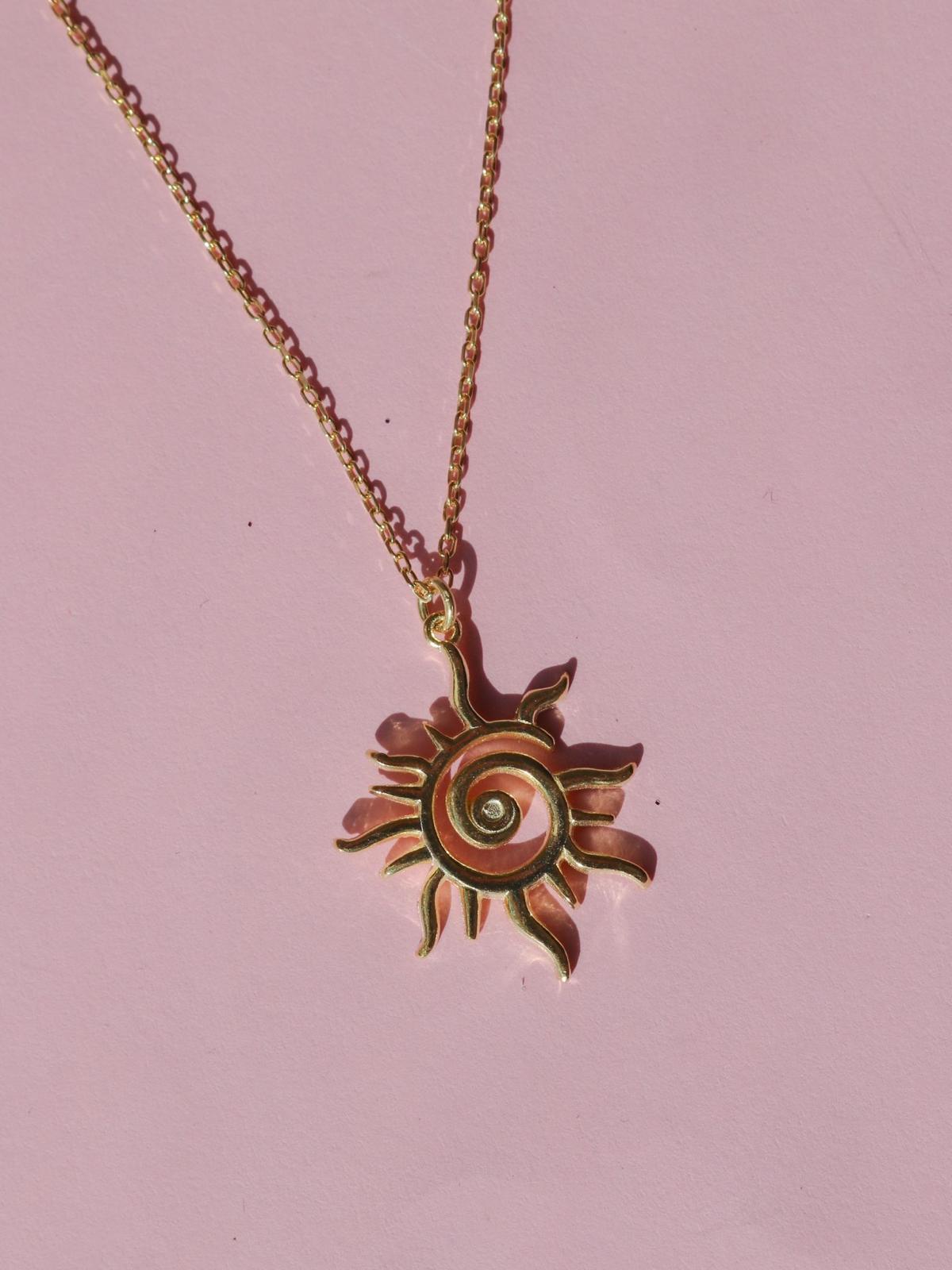 Sun Swirl Necklace, 925 Sterling Silver