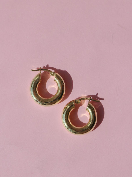 Small Hoop Earrings, 925 Sterling Silver