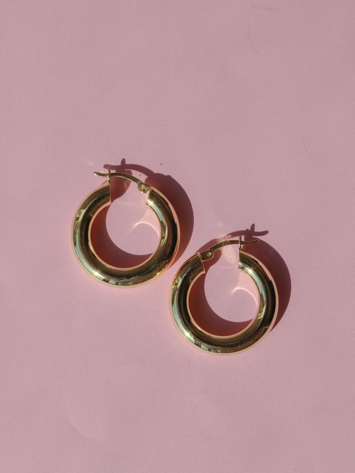 Big Hoop Earrings, 925 Sterling Silver