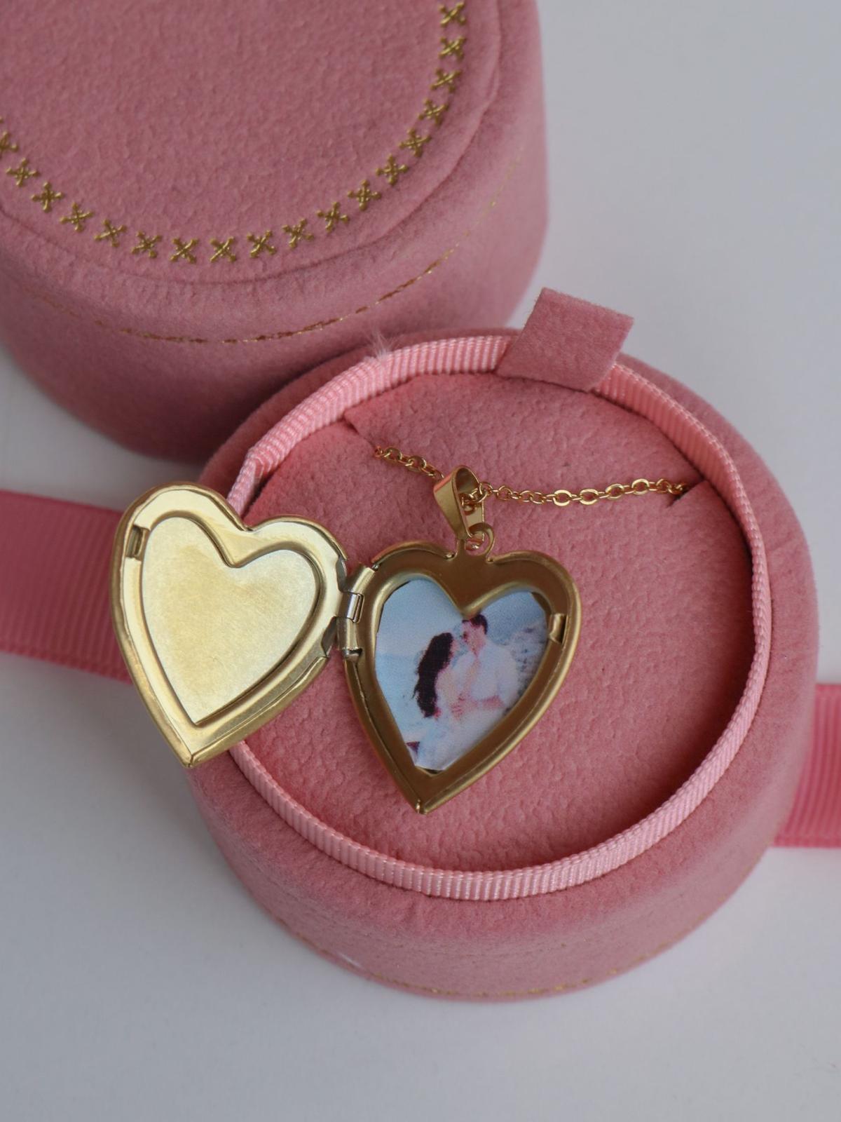 Heart Locket with Photo and Writing Necklace