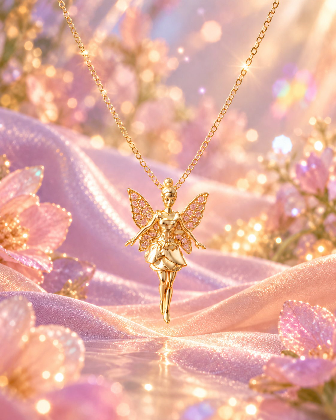 Fairy Elina Necklace, Mermaid Necklace, 925 Sterling Silver