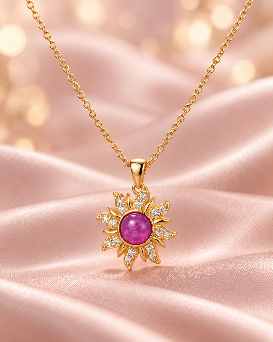 Rapunzel Sundrop Flower Spinning Necklace