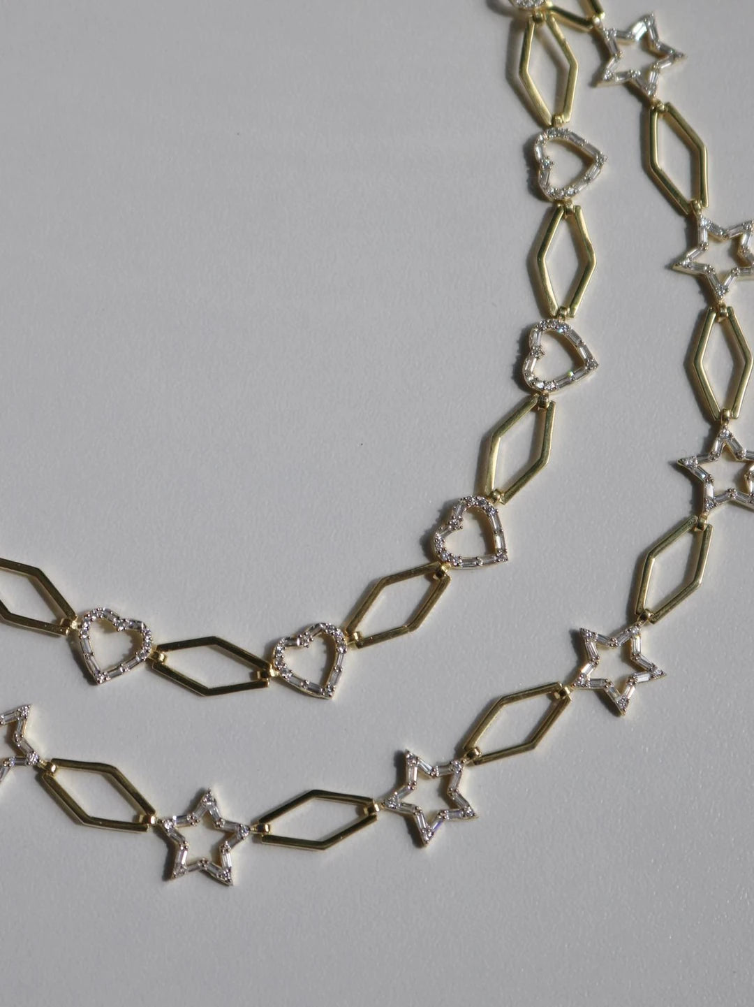 Prism Chain Heart 925 Silver Necklace