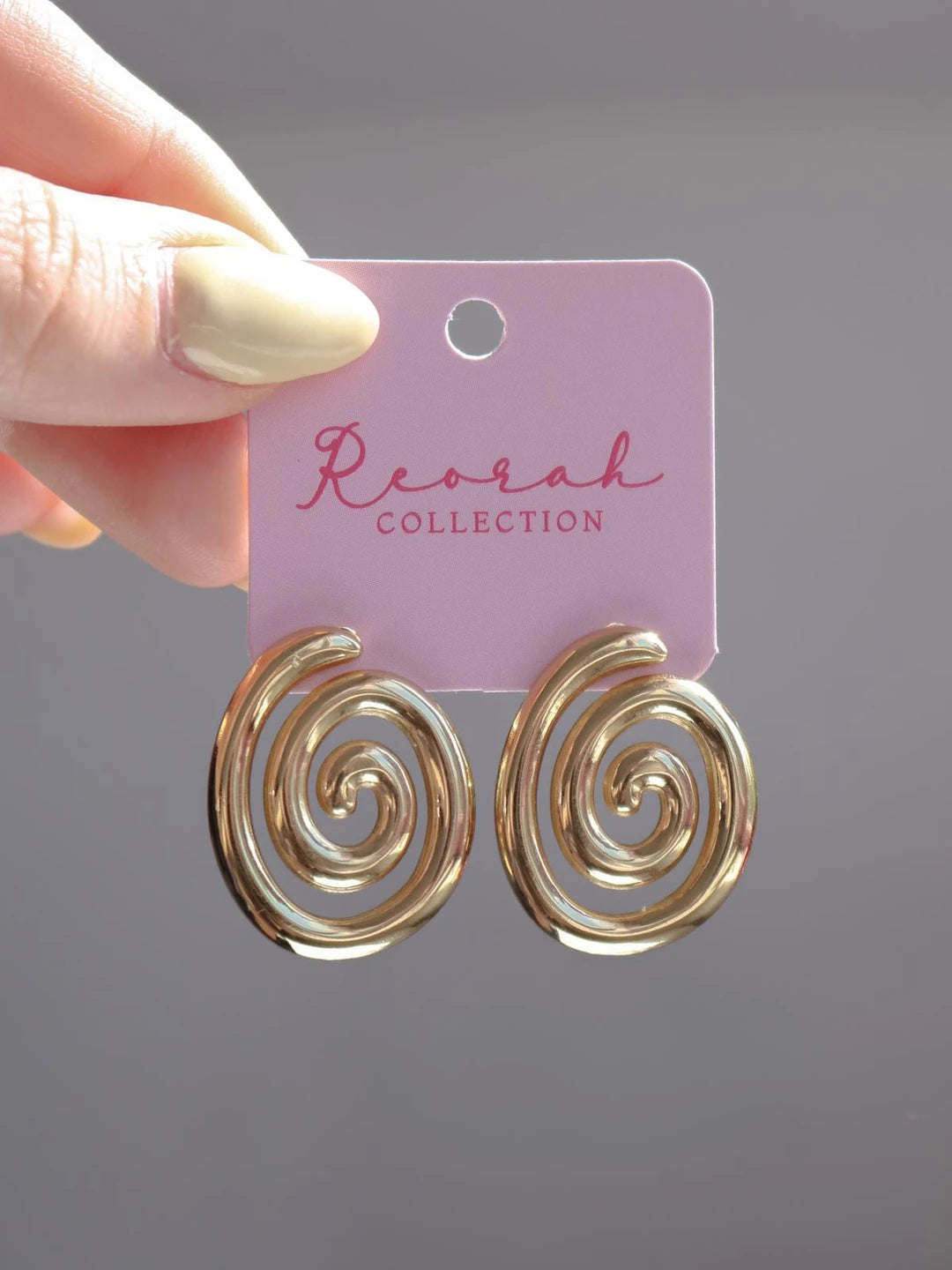 Snail Swirl Earrings, Stainless Steel