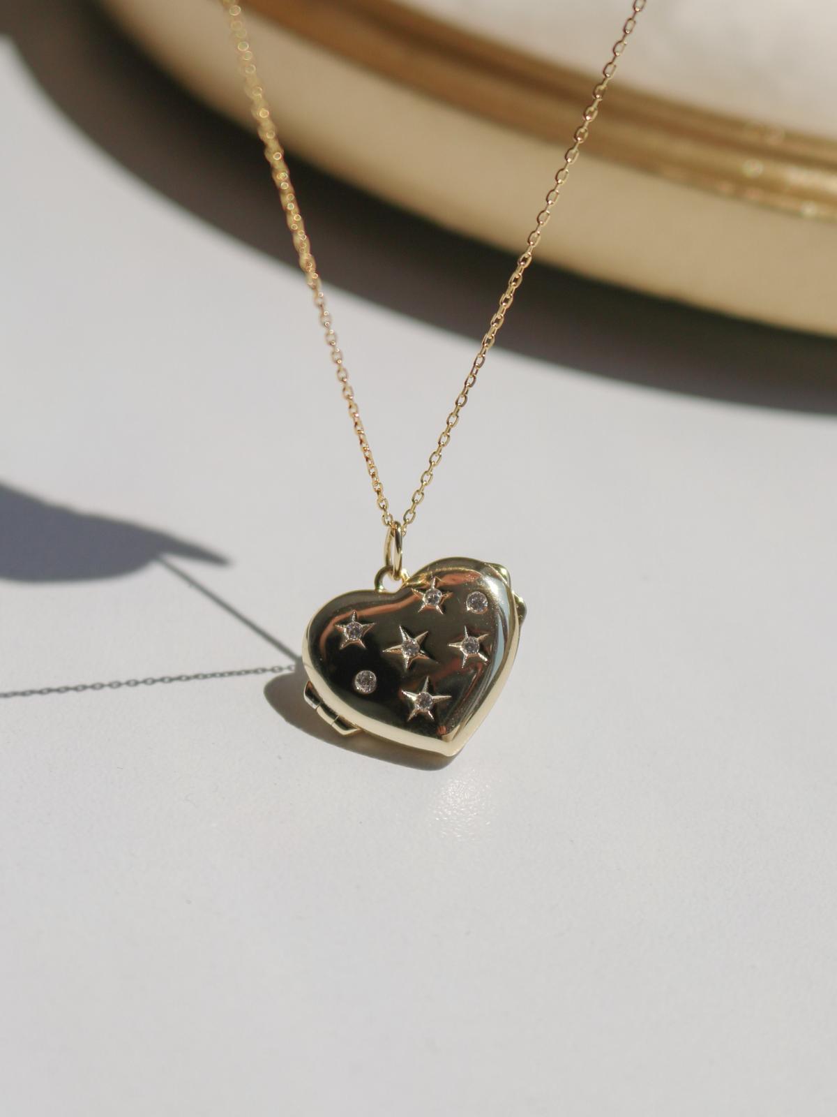 Star Dust Personalized Photo Locket 925 Sterling Silver Necklace