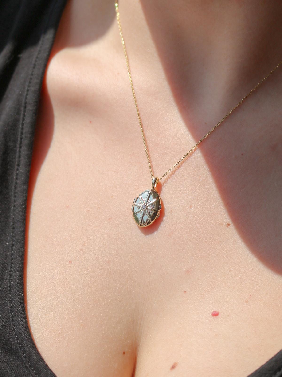 Starlight Path 925 Personalized Photo Locket 925 Sterling Silver Necklace