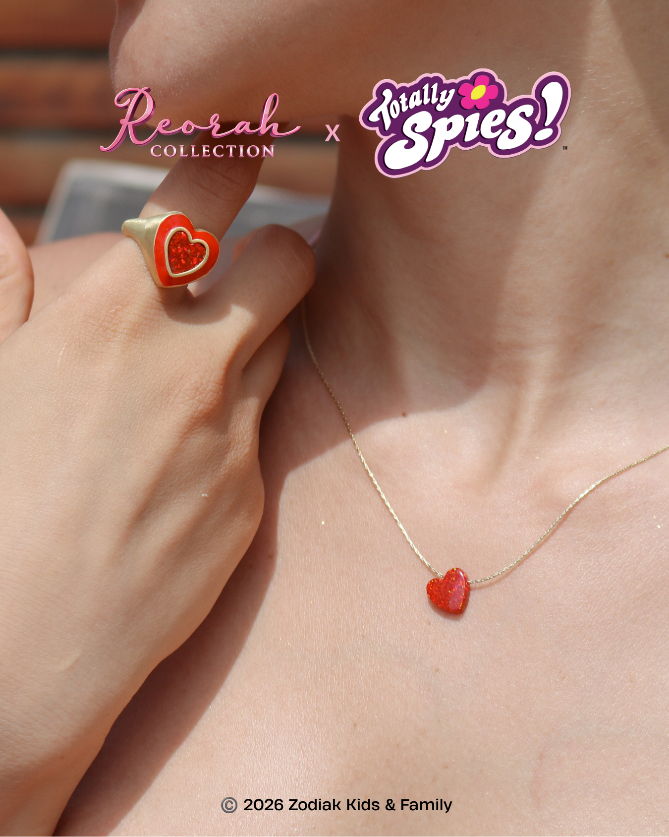 Totally Spies! Clover Opal Heart Necklace