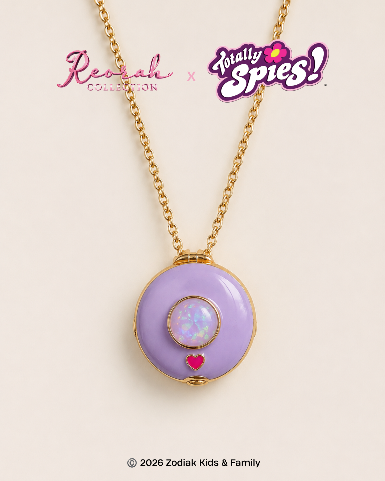 Totally Spies! Compowder Opal Stone Mirror Locket Necklace