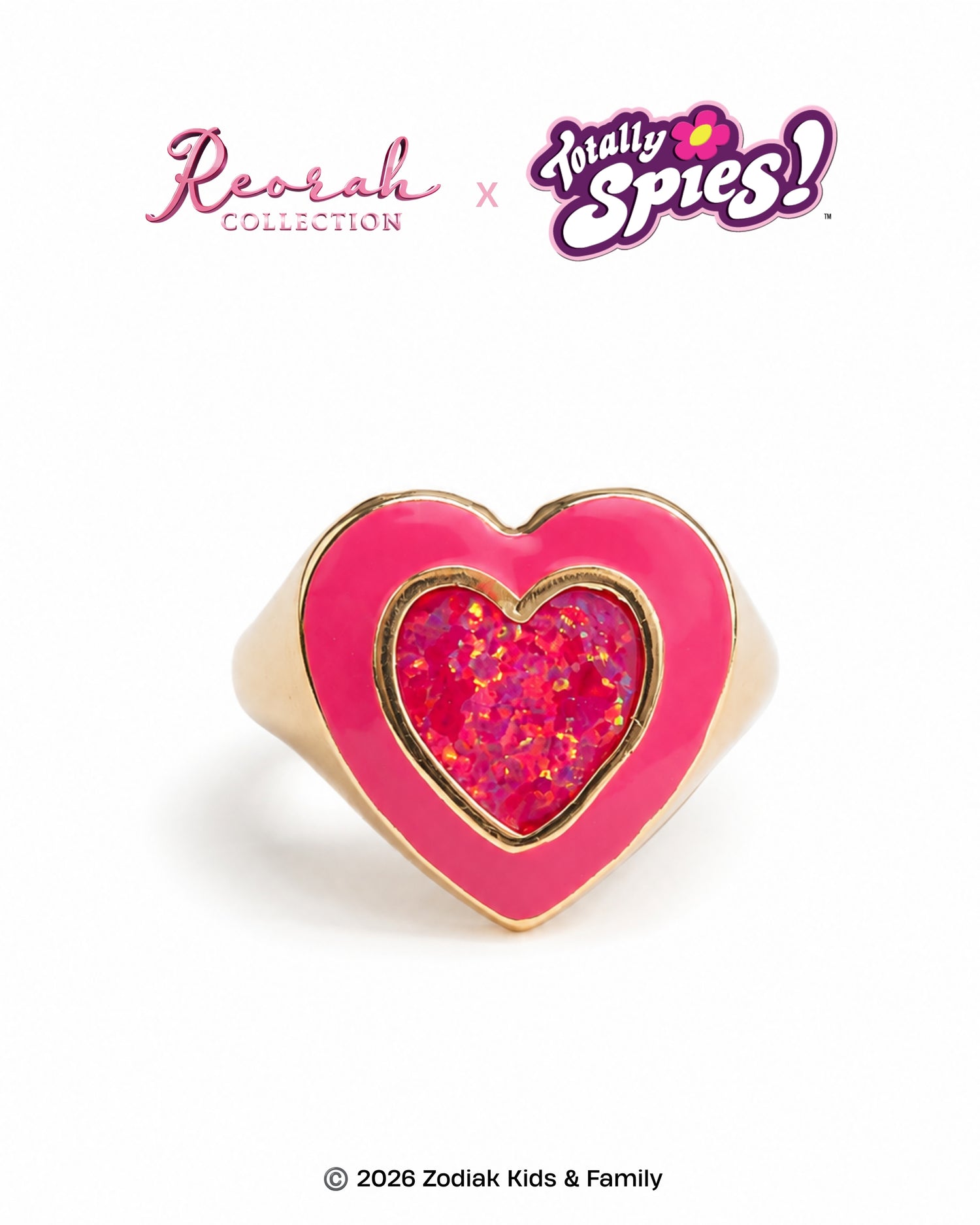 Totally Spies! Pink Opal Heart Ring
