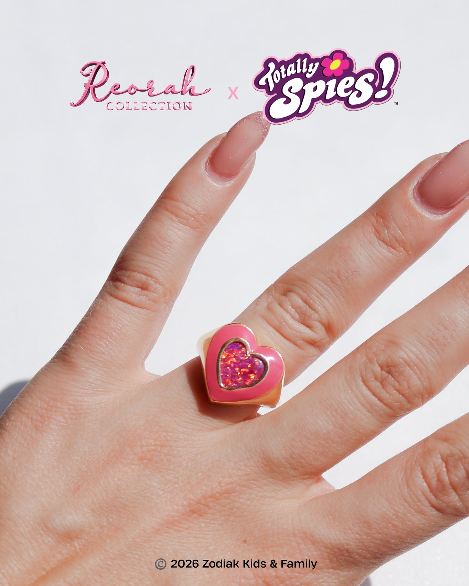 Totally Spies! Pink Opal Heart Ring