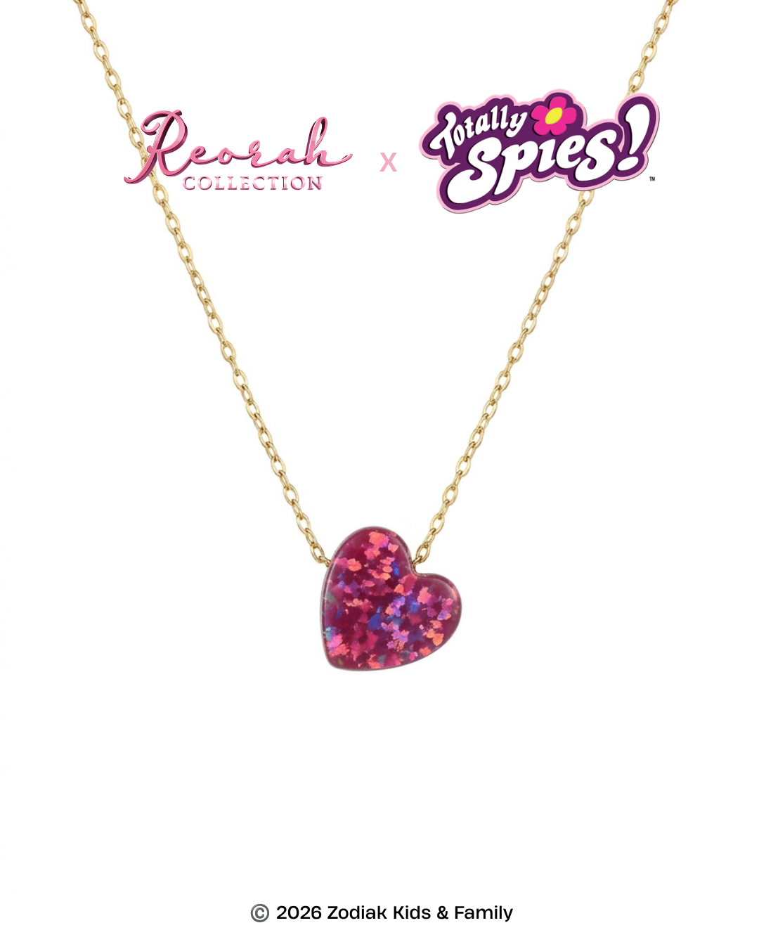 Totally Spies! Pink Opal Heart Necklace