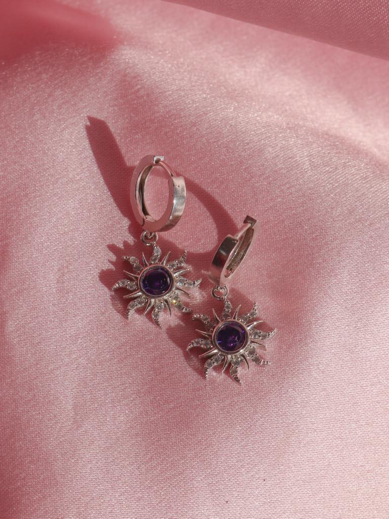 Rapunzel Sun Earring, 925 Sterling Silver, Princess Jewelry