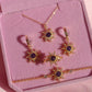 Rapunzel Sun Necklace Earring Bracelet Ring Set 925 Sterling Silver