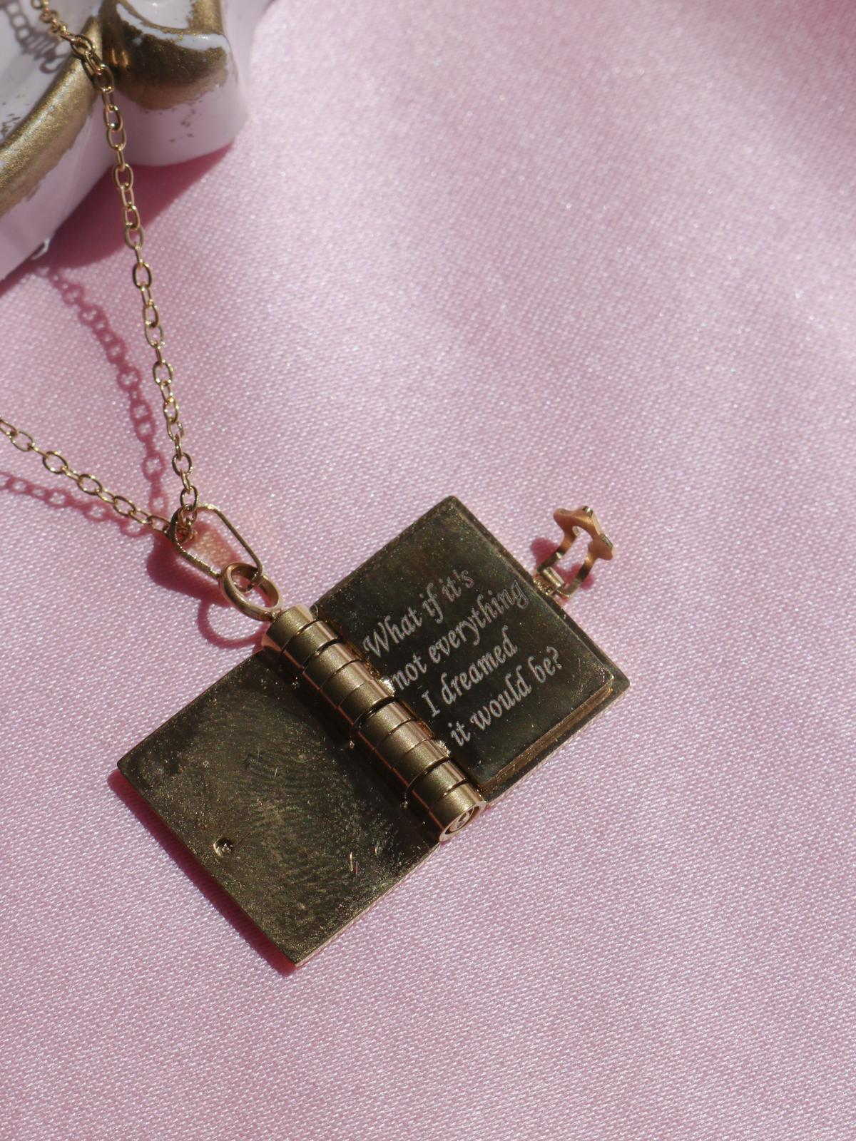 Personalized Written Book Necklace Stainless Steel