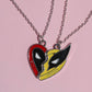 Deadpool x Wolverine 2pcs Enamel BFF Necklace, Cartoon Jewelry